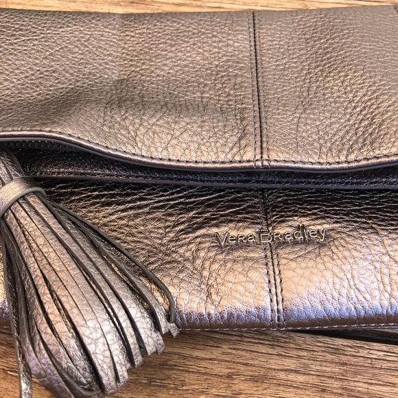 Vera Bradley Leather Silver Clutch - Picture 2 of 8